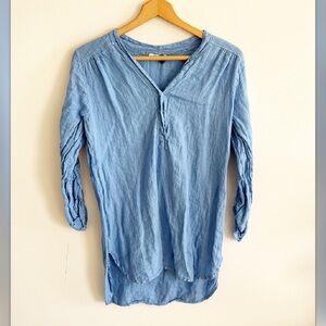 Rosemarie linen blue made in Italy tunic top size medium
